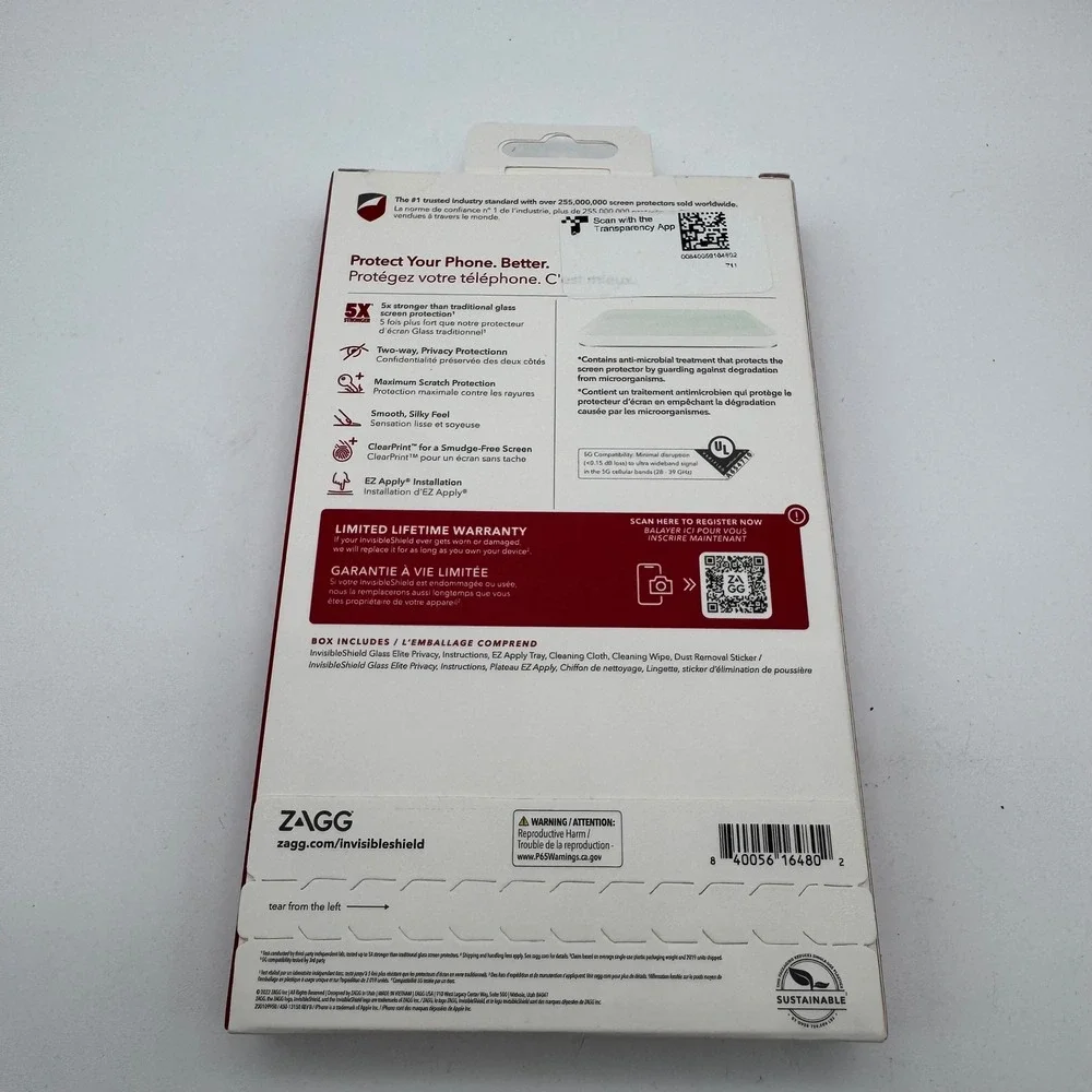 Zagg InvisibleShield Glass Elite Privacy iPhone 14 Pro Max Screen Protector NEW‎